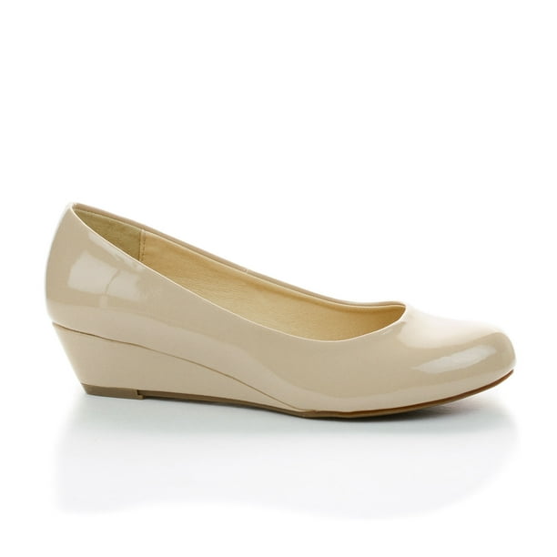 City Classified Womens Round Toe Padded Insole Slip-On Low Wedge City Classified Womens Round Toe Padded Insole Slip-On Low Wedge